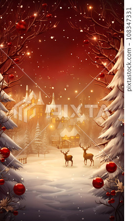 Cosy Christmas Winter Card Background 108347331