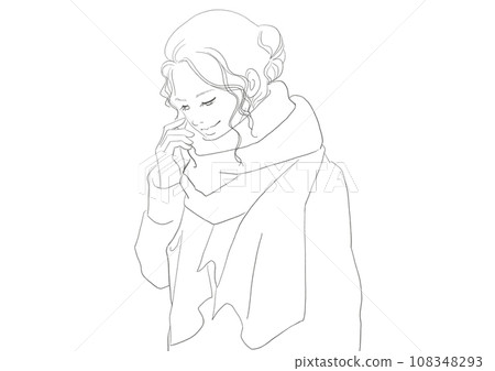 A woman with a muffler 108348293