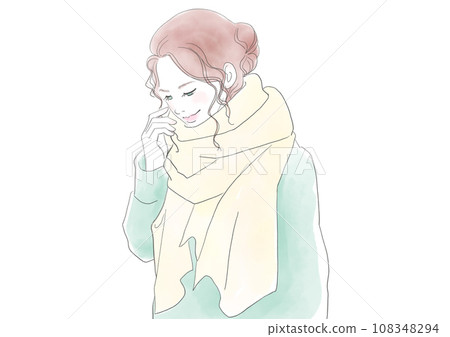 A woman with a muffler A woman with a muffler 108348294