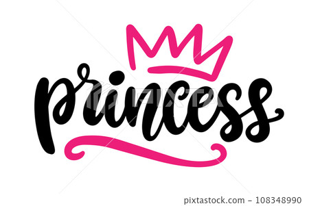 Princess hand written lettering. Little girl word 108348990