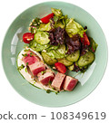 Tuna slices with vegetable salad 108349619