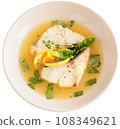 Fried cod with citrus butter sauce 108349621
