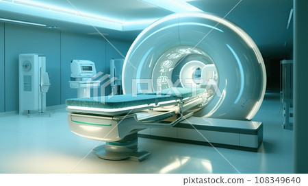 State-of-the-Art Medical Technology, Equipment and Medical Devices in a Modern Operating Room, Including X-Ray Device and MRI Scan, Setting the Stage for Advanced Healthcare, Ai generative 108349640