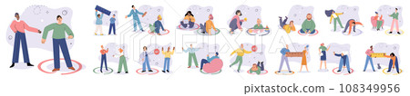 Boundary vector illustration. The boundary concept delves into psychological aspects our personal limits Self awareness helps in defining and communicating personal boundaries Community interactions 108349956