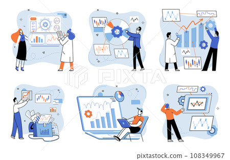 Technical analysis. Vector illustration. Technical analysis plays critical role in financial decision making and risk management Economic factors influence exchange rates, and analyzing Technical analysis. Vector illustration. Technical analysis plays critical role in financial decision making and risk management Economic factors influence exchange rates, and analyzing 108349967