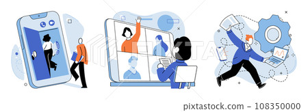 Online communication. Vector illustration. Online communication has revolutionized way we connect and interact with others Building online community requires fostering sense connection and belonging 108350000