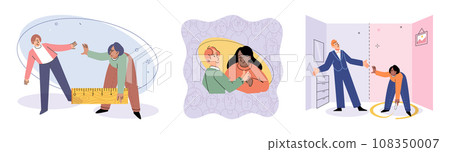 Boundary vector illustration. Nonverbal cues play significant role in interpersonal interactions Personal space and boundaries are essential for mental well being The boundary metaphor represents 108350007
