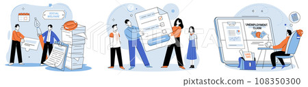Social insurance. Vector illustration. The insured can have peace mind knowing they are financially protected The goal insurance is to provide protection against unexpected events Safety measures 108350300