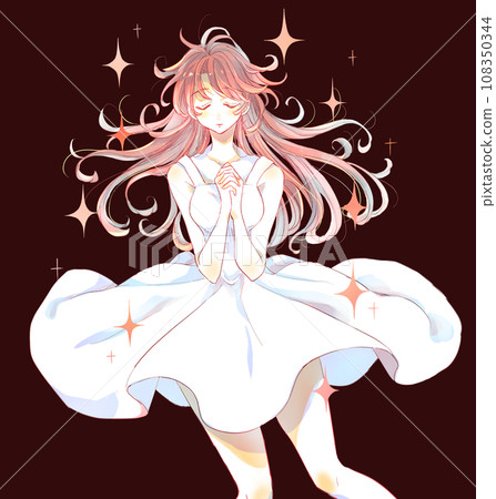 A mysterious woman with her hands crossed in front of her chest, sparkling A mysterious woman with her hands crossed in front of her chest, sparkling 108350344