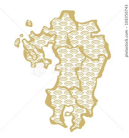 Japanese pattern Kyushu illustration material 108350743