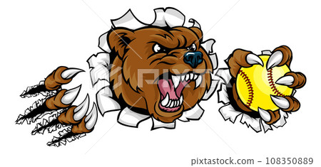 Bear Softball Animal Sports Team Mascot 108350889