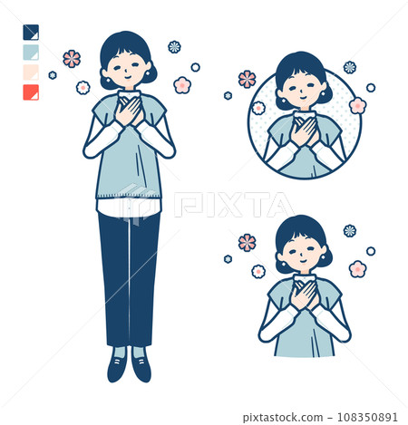 輕鬆穿著針織背心的女人插畫 輕鬆穿著針織背心的女人插畫 108350891