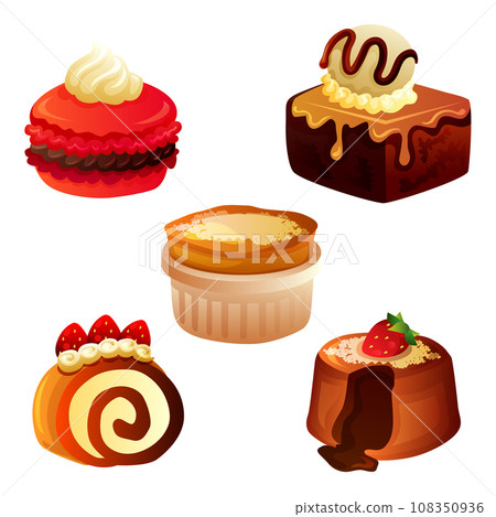 mix dessert set icon 108350936