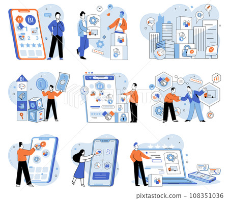 Business services. Vector illustration. Generating innovative ideas is essential for business growth and development Strategic investments can yield significant returns for business Developing Business services. Vector illustration. Generating innovative ideas is essential for business growth and development Strategic investments can yield significant returns for business Developing 108351036