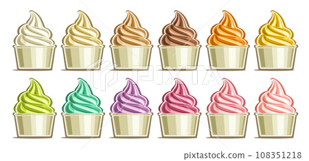Vector Frozen Yogurt Set Vector Frozen Yogurt Set 108351218