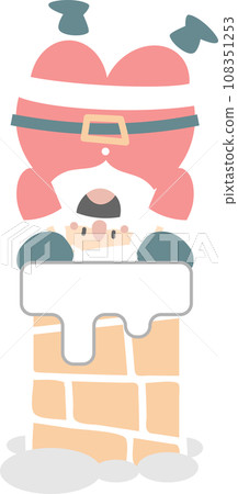 merry christmas and happy new year with cute santa claus and chimney, flat png transparent element cartoon character design merry christmas and happy new year with cute santa claus and chimney, flat png transparent element cartoon character design 108351253