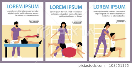 Patient doing exercises under the supervision of a doctor Patient doing exercises under the supervision of a doctor 108351355