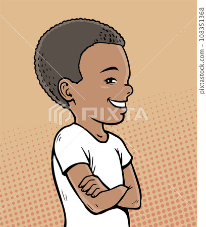 Cartoon portrait of a little happy boy Cartoon portrait of a little happy boy 108351368