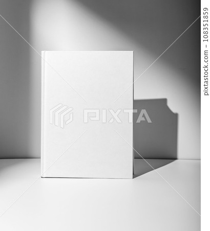 Hardcover Book Mockup. Blank Canvas Cover Stock Photo 108351859