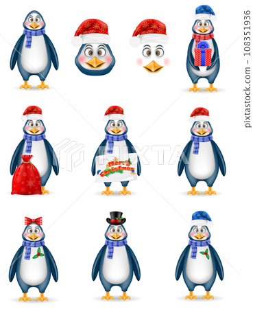 christmas penguin new year holiday symbol vector illustration 108351936