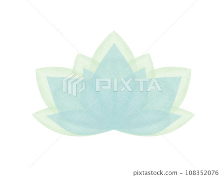Abstract blooming lotus flower in pastel colors. Hand drawn translucent blue water lily. Simply lotuses. Lotus icon, symbol. Watercolor stylized illustration for design, logo, label 108352076