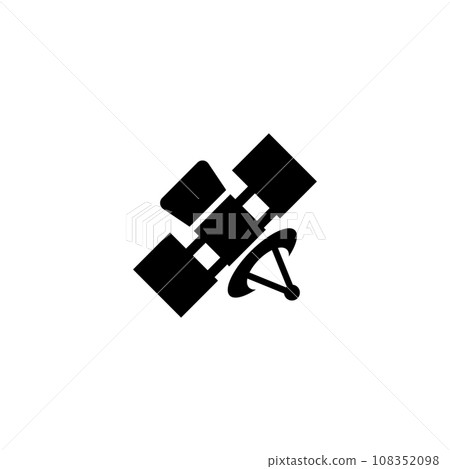 Artificial Satellite in Orbit Earth, Space Transmitter. Flat Vector Icon illustration. Simple black symbol on white background. Artificial Satellite sign design template for web and mobile UI element. Artificial Satellite in Orbit Earth, Space Transmitter. Flat Vector Icon illustration. Simple black symbol on white background. Artificial Satellite sign design template for web and mobile UI element. 108352098