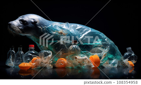 Plastic trash “AI generated image” 108354958