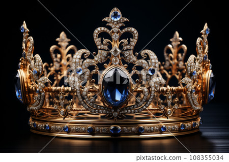 Shining golden crown "AI generated image" 108355034