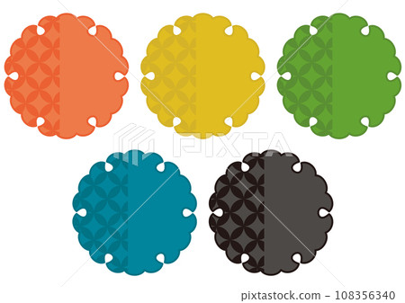 Simple Japanese-style frame/mark set with cloisonne pattern 108356340