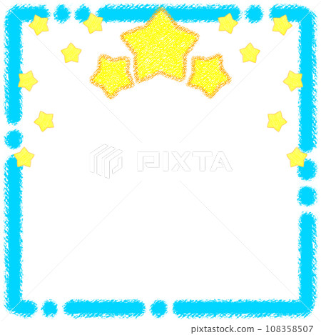 Sparkling stars and crayon frame [1:1] 108358507