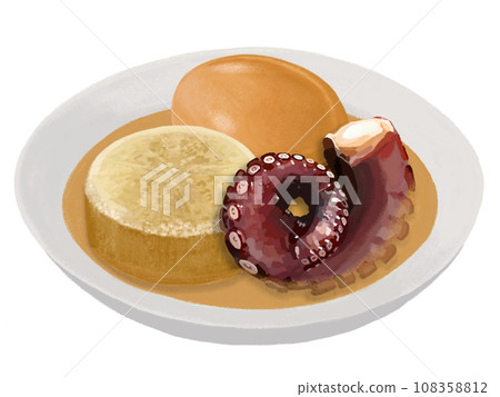 Oden (radish, boiled egg, octopus) 108358812