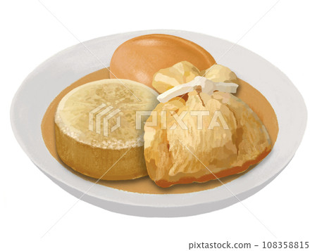 Oden (radish, boiled egg, mochi purse) 108358815