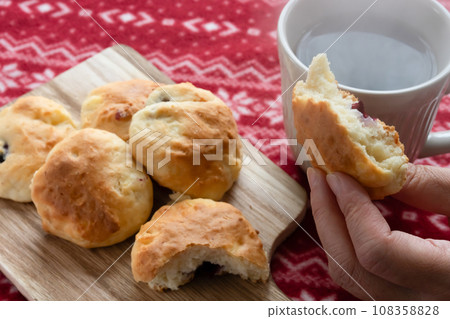 手裡拿著熱騰騰的餅乾 手裡拿著熱騰騰的餅乾 108358828