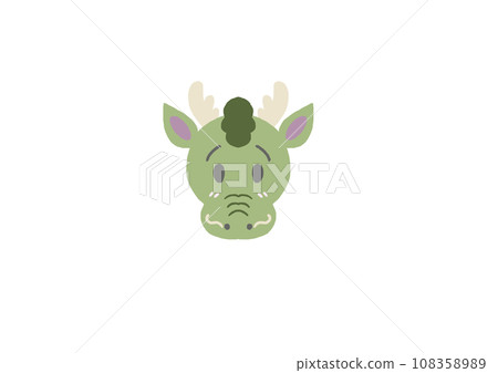 可愛的龍手繪風格臉部插畫 108358989