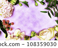 Watercolor style spring flower frame purple 108359030