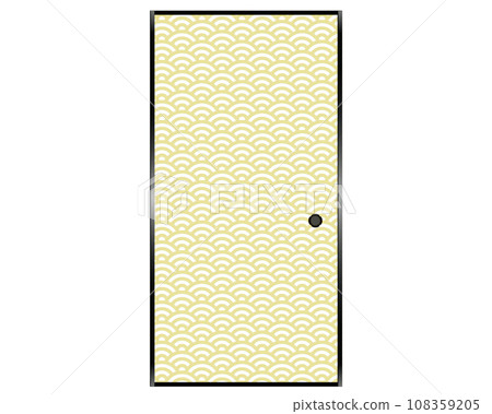 Japanese-style room sliding door Seigaiha illustration 108359205