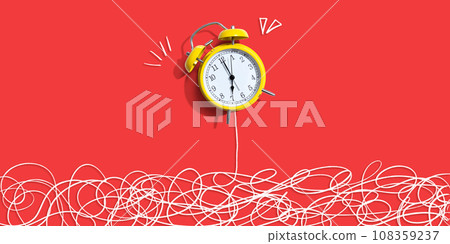 Alarm clock with chaos and confusion theme 108359237