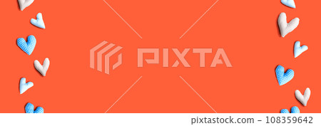 Appreciation theme with handmade heart cushions Appreciation theme with handmade heart cushions 108359642