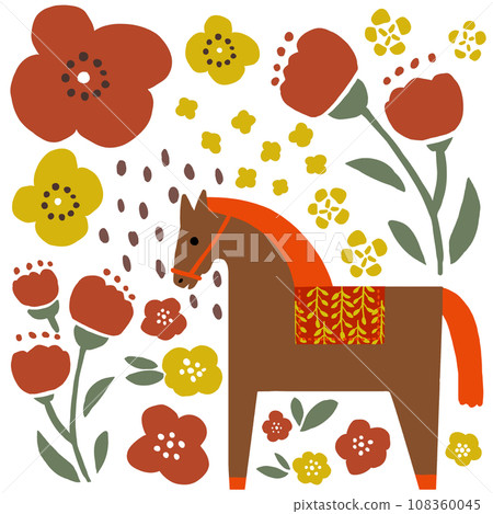 Horses and flowers Horses and flowers 108360045