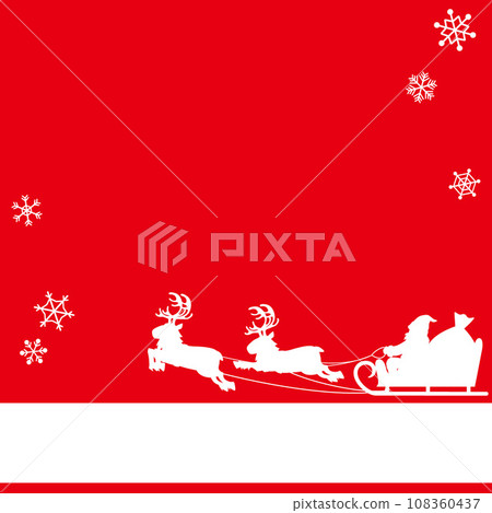 Vector illustration background for Christmas with Santa and reindeer sleigh and snowflakes Vector illustration background for Christmas with Santa and reindeer sleigh and snowflakes 108360437