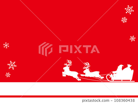Vector illustration background for Christmas with Santa and reindeer sleigh and snowflakes Vector illustration background for Christmas with Santa and reindeer sleigh and snowflakes 108360438