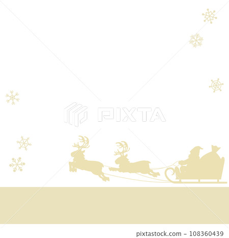 Simple vector illustration background with Santa and reindeer sleigh and snowflakes Simple vector illustration background with Santa and reindeer sleigh and snowflakes 108360439