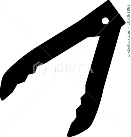 Simple monochrome illustration of tongs 108361862