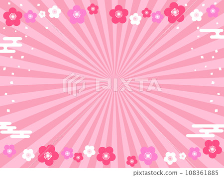 Frame background that can be used for Japanese-style New Year's cards and flyers/pink 108361885