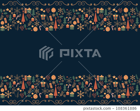 Christmas antique frame/blue 108361886