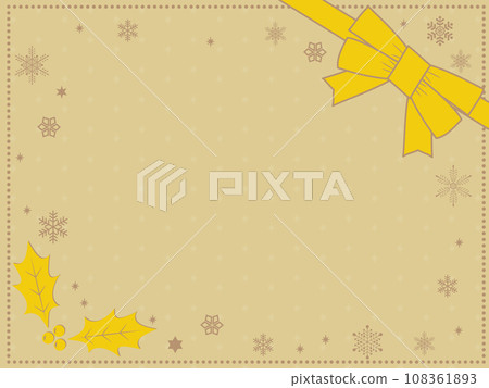 大絲帶聖誕框/黃色 108361893