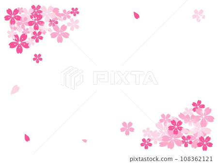 Cute background illustration with falling cherry blossom petals Cute background illustration with falling cherry blossom petals 108362121