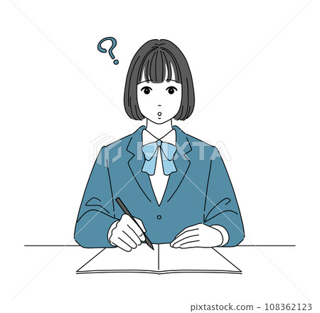 學習中有疑問的女學生 學習中有疑問的女學生 108362123