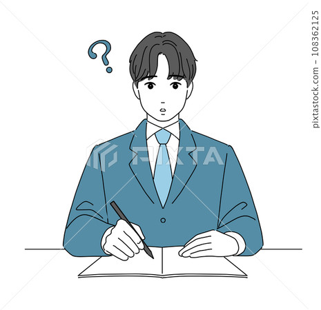 一名男學生在學習時有疑問 108362125