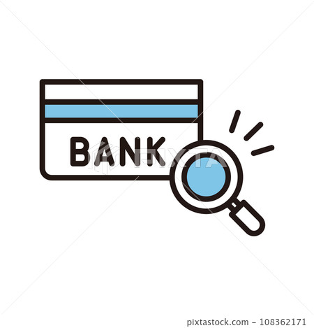 Passbook bank search magnifying glass icon 108362171